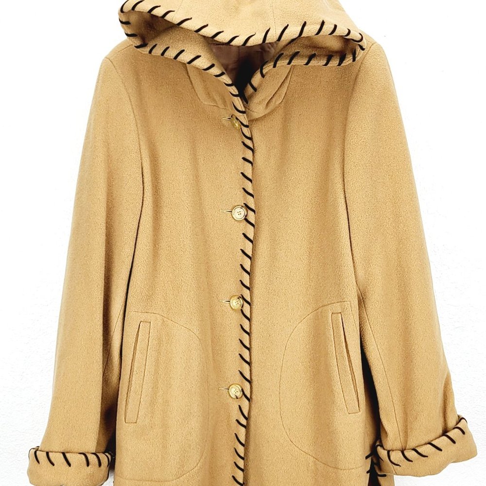 Beige Centigrade Outerwear Wool Sweater Jacket Med